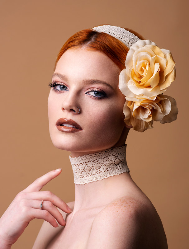 Fashion portrait with lace choker